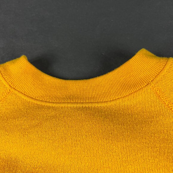 VTG 80s West Virginia Mountaineers Field Sweatshirt Medium Yellow Faded Crewneck - Picture 5 of 13